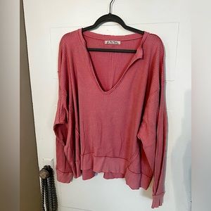 Free people, lounge waffle sweater